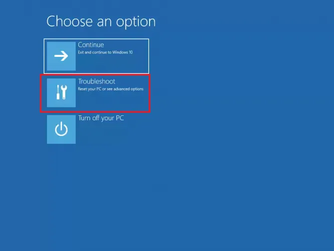 choosing Troubleshoot