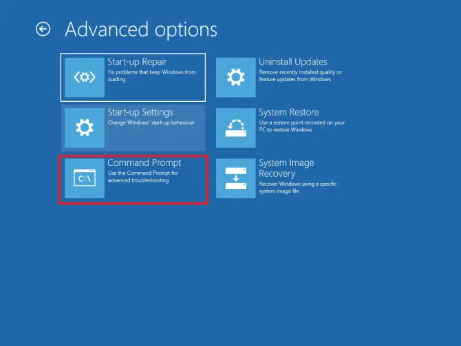 choosing command prompt