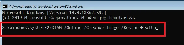 DISM health restore command in command prompt