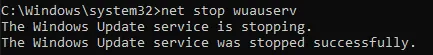 wuauserv stopped successfully