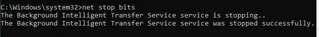 BITS stopped successfully