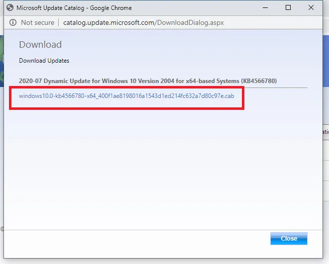 downloading Windows update from Update Catalog