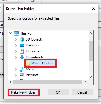 making a new folder for the download